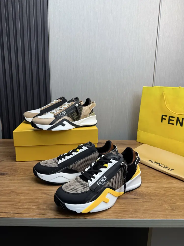 Fendi fashion casual men’s shoes Using original cowhide + breathable mesh lining +
