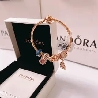 Pandora bracelet set rose gold size 17-21