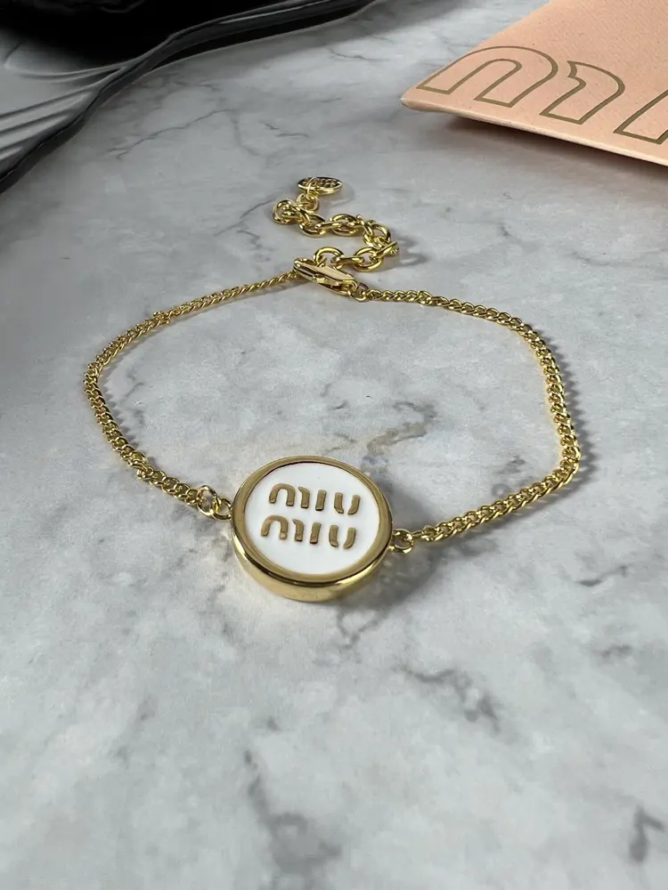 miumiu enamel medal bracelet