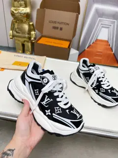 Louis Vuitton Run 55 sneakers combine mesh fabric