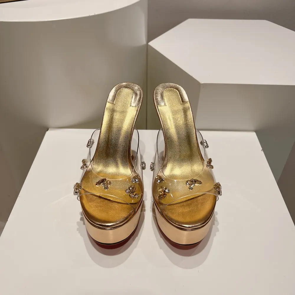 Christian Louboutin classic DEGRAQUEEN crystal high heels~