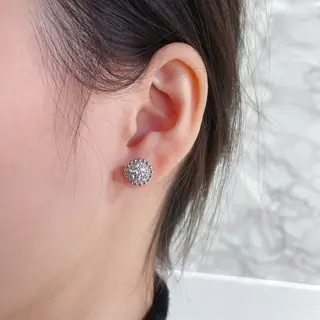 Van Cleef & Arpels round bead full diamond earrings