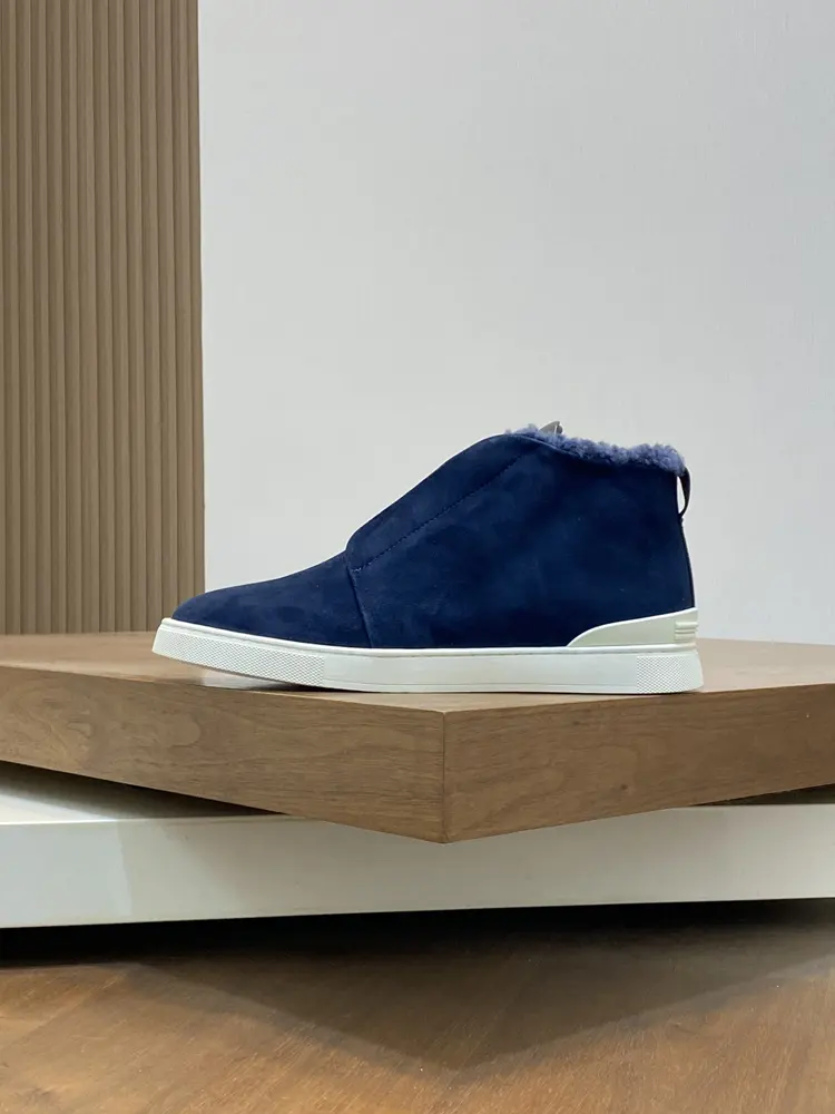 ZEGNA mid-top wool-lined sports sneakers