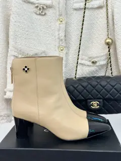 Chanel Double C colorblocked short boots