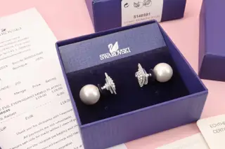 Swarovski Pearl Swan Earrings