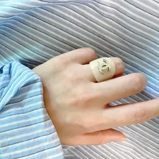 Chanel double C high quality imported acrylic vintage ring