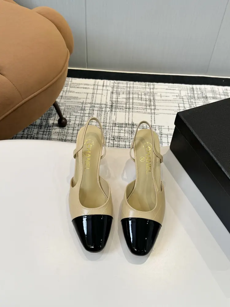 Chanel classic slingback high-heeled sandals