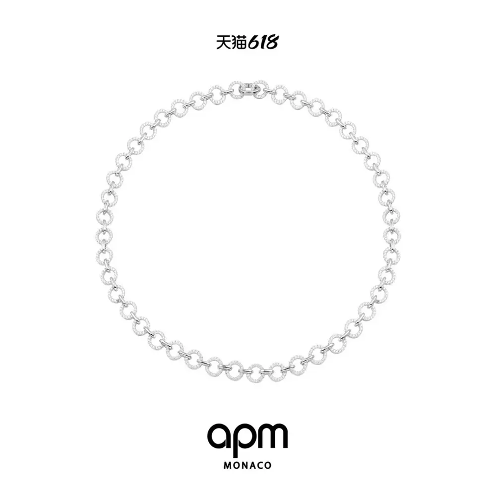 Apm monaco new micro-inlaid ring chain necklace