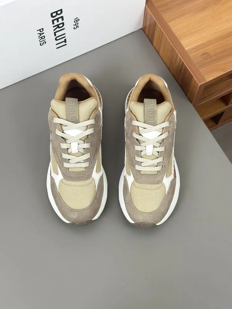 Berluti Skyrunning leather and nylon sneakers