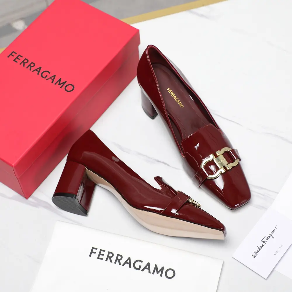 Salvatore Ferragamo Ferragamo 2024 Spring and Summer new classic F-buckle deep-mouth