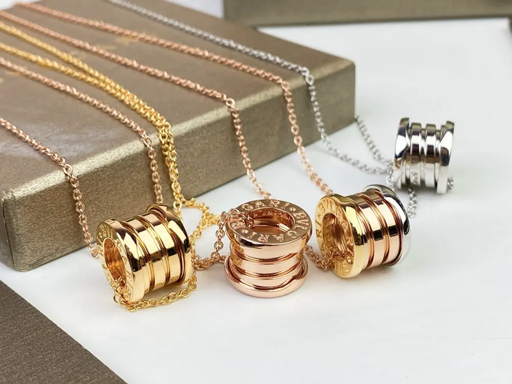 Bvlgari B.ZERO1 series spring necklace [playful] classic rose gold white gold + three-color