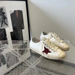 Golden Goose white blue star couple shoes