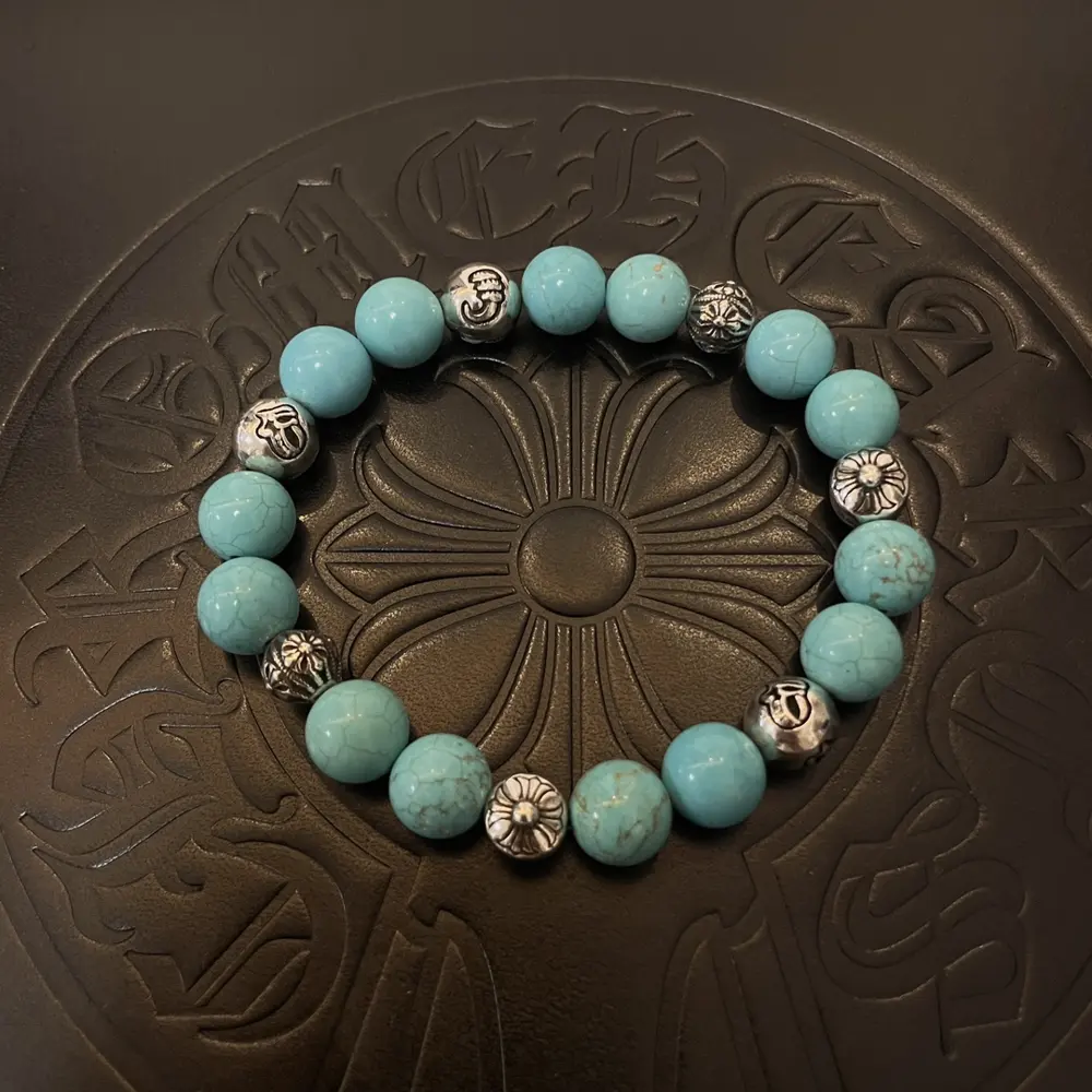Chrome Hearts classic retro multi-element blue turquoise bracelet