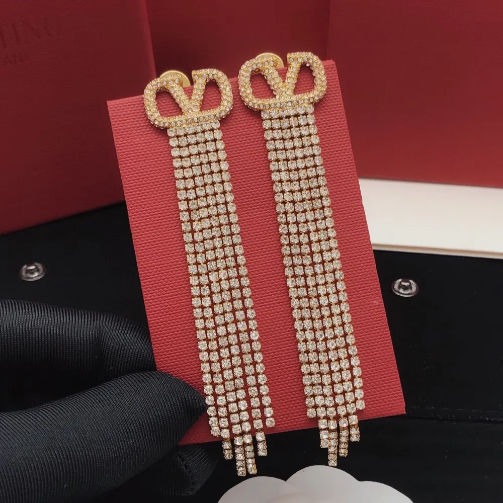 Valentino tassel earrings with diamonds