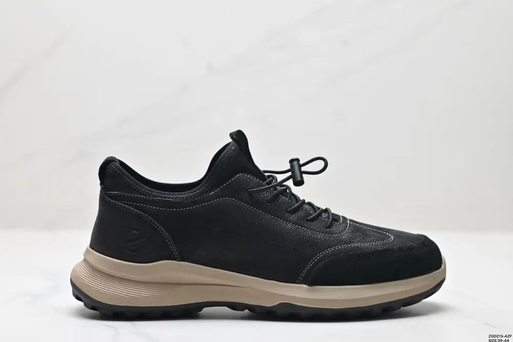 ecco leather men’s shoes autumn new cowhide thick bottom shock absorption 568686