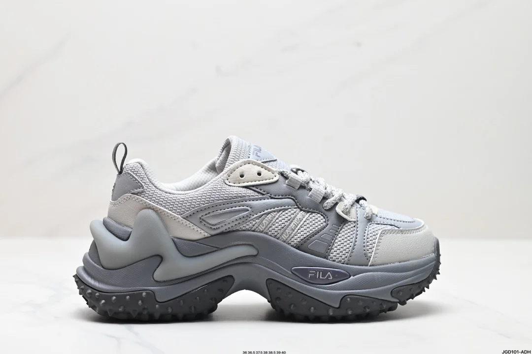 FILA Fishbone 3.0 Mesh Leather Comfortable and Versatile Thick-soled Low-top Comfortable F12W411105FBK