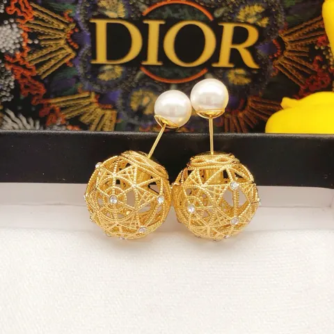 Dior new style cd round size hollow earrings