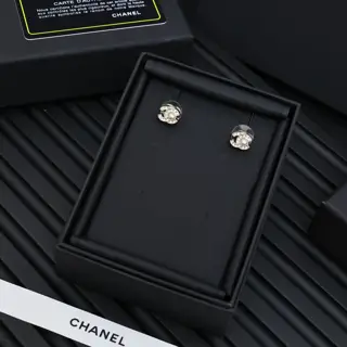 Chanel Mini Double C Pearl Rhinestone Earrings
