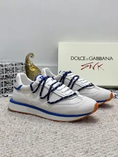 Dolce & Gabbana cowhide patchwork men’s casual sports shoes fashionable elastic sports