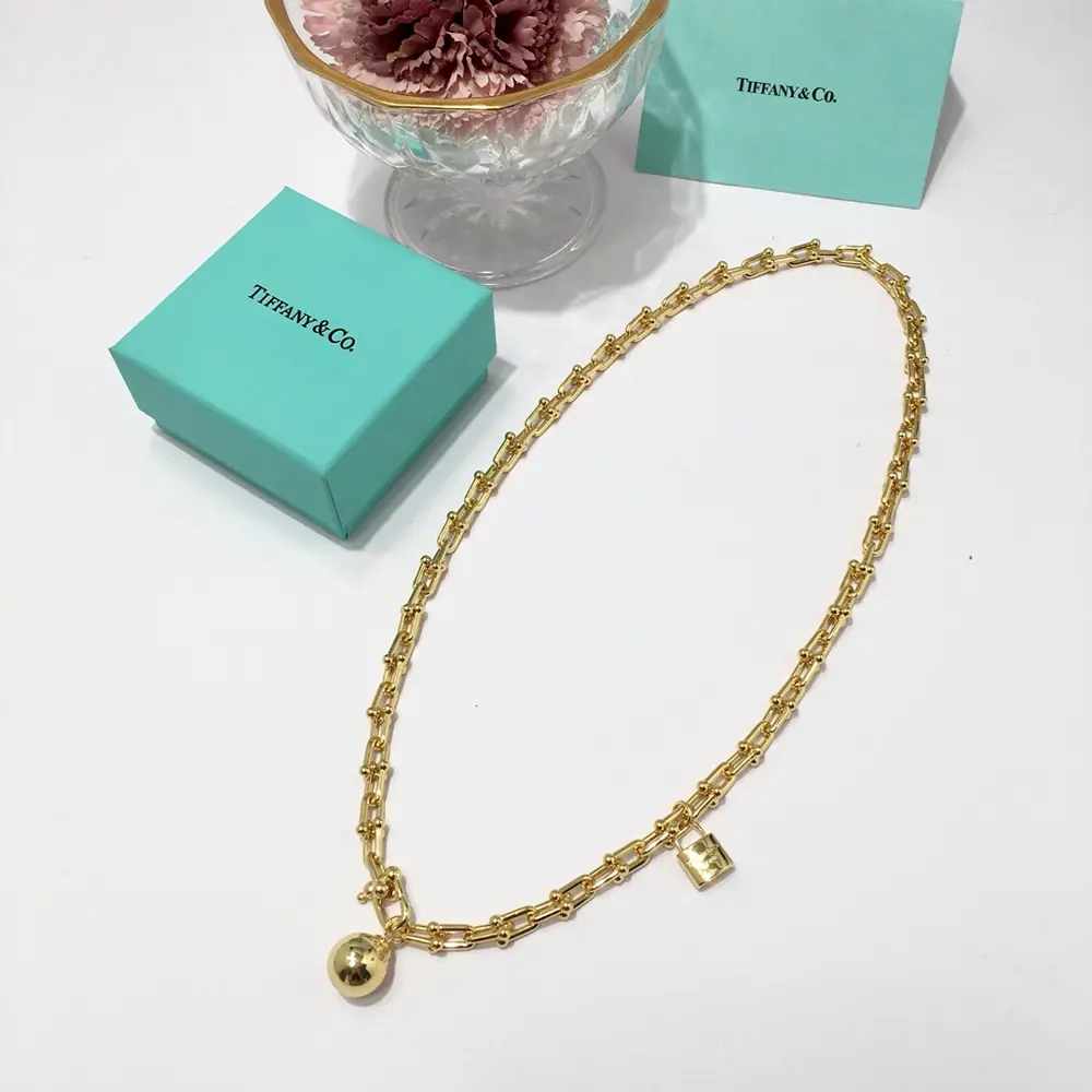 Tiffany ball lock bamboo necklace
