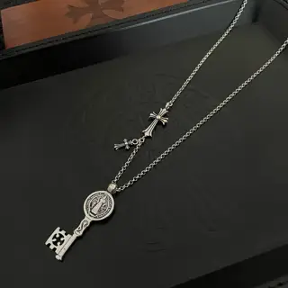 Chrome Hearts Classic Vintage Cross Pendant Necklace Key Pendant