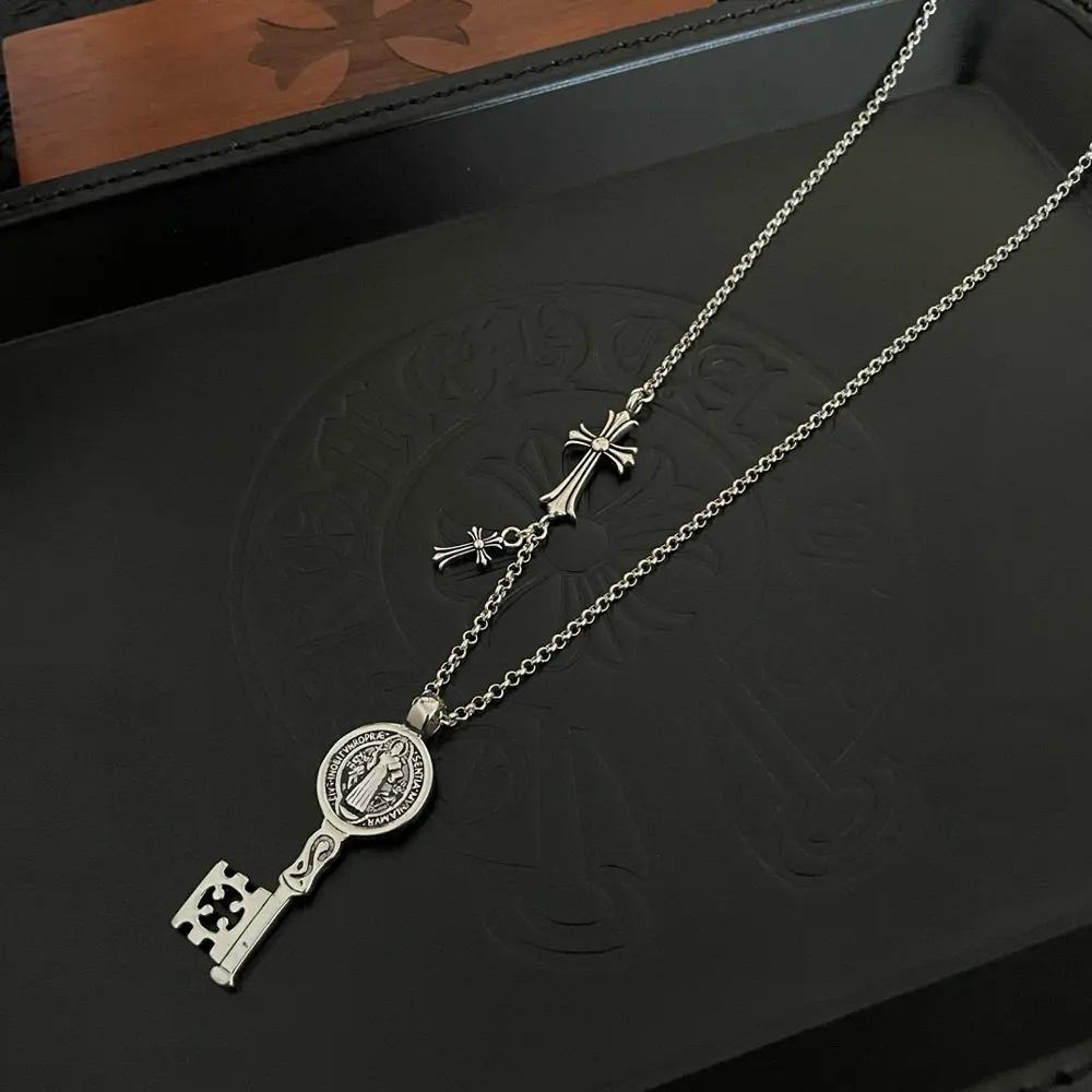 Chrome Hearts Classic Vintage Cross Pendant Necklace Key Pendant