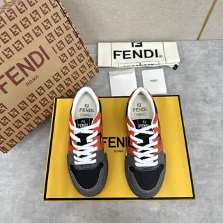 Fendi Retro Contrast Color Sneakers Fend* Match compact design sneakers with retro label on