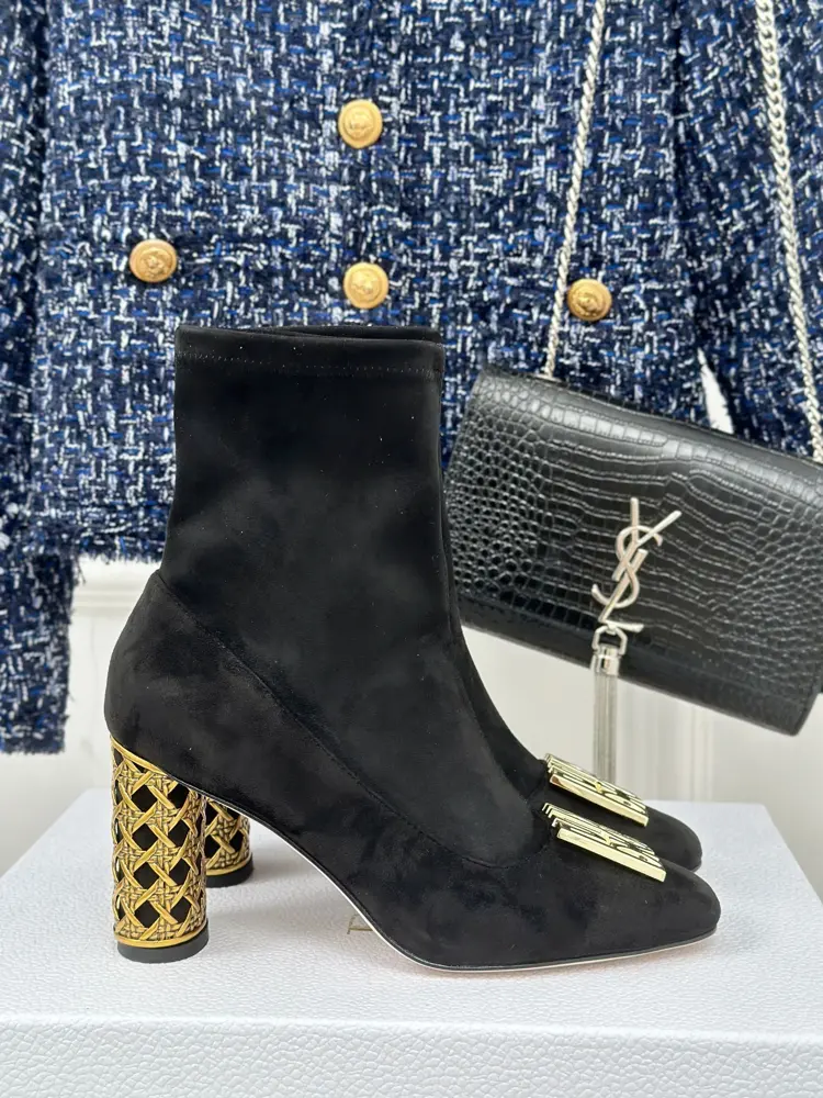 Dior/Dior 24S autumn and winter new round heel short boots