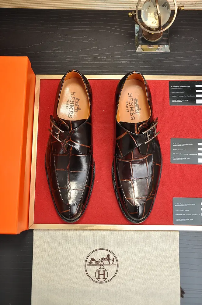 Hermès high-end business formal leather shoes