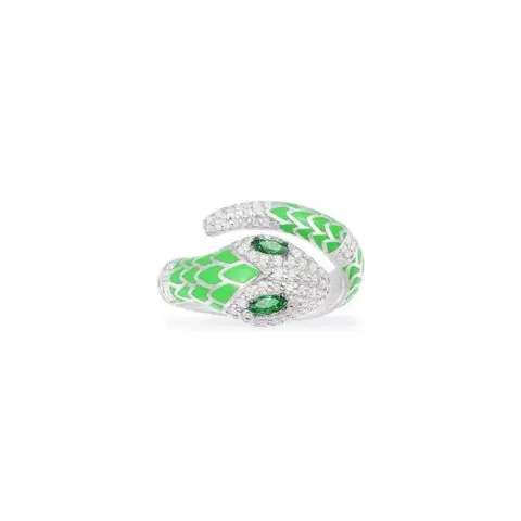 APM Monaco fluorescent green snake ring