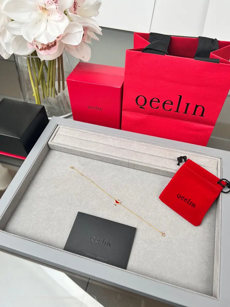 Qeelin Ruyi Lock Peach Heart Bracelet