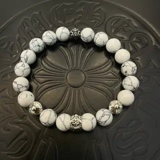 Chrome Hearts classic retro multi-element white turquoise bracelet