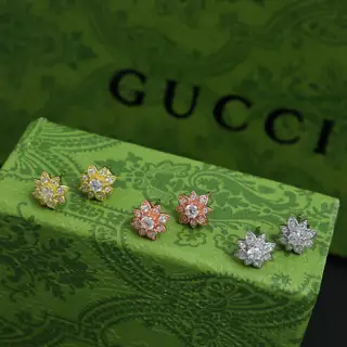 Gucci Flora series 18K gold diamond earrings for women