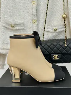 Chanel Bowknot Chunky Heel Ankle Boots Series