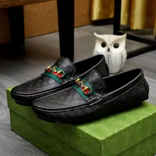 Gucci men’s fashion casual slip-on shoes Official original 1:1 mold The first layer