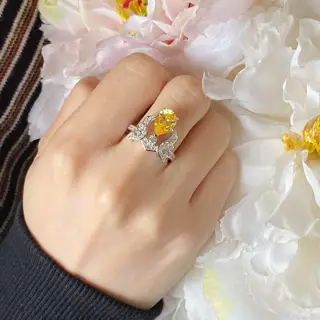 Chaumet Crown Hand-Set Pear Shape Ring