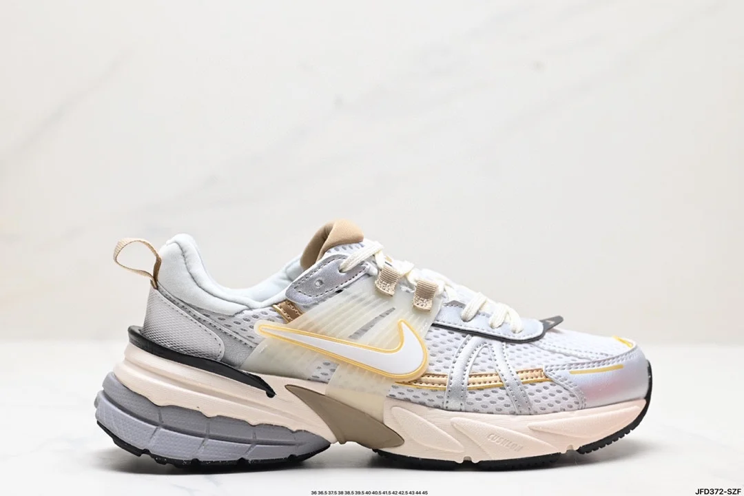 Nike V2K RUN running shoes retro style mesh breathable sports shoes gray and silver tight HJ7245-100