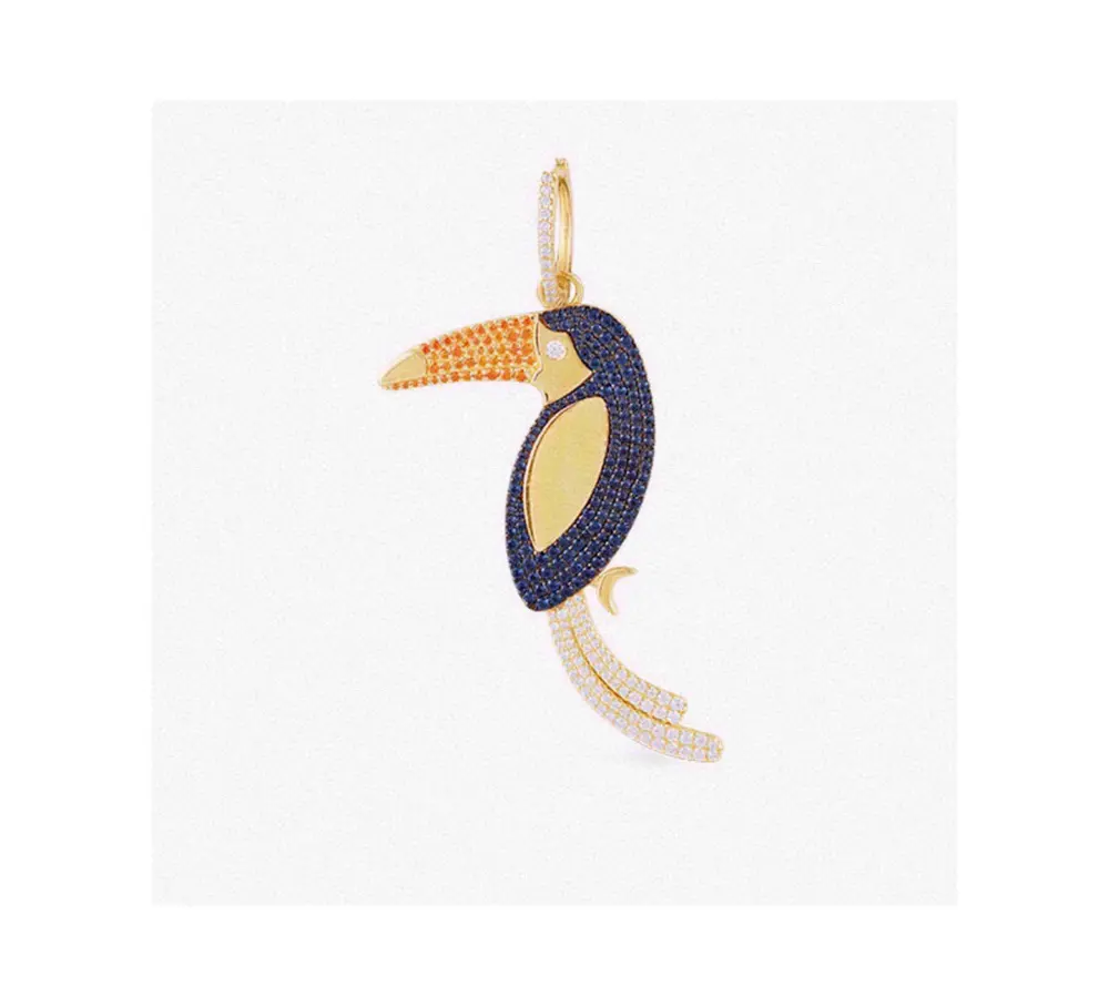 Apm monaco new golden single colorful toucan earrings