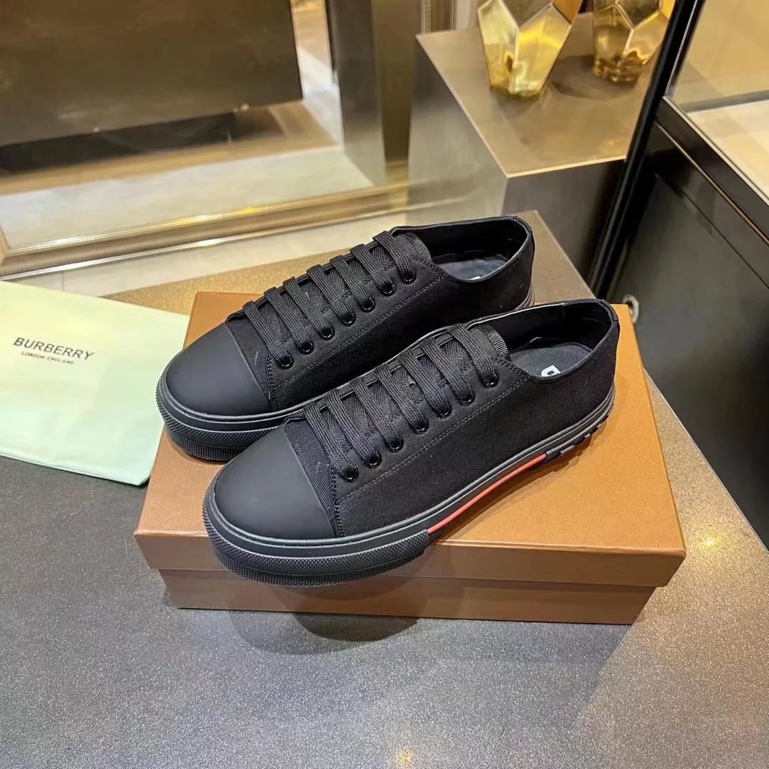 BURBERRY Retro plaid cotton sneakers