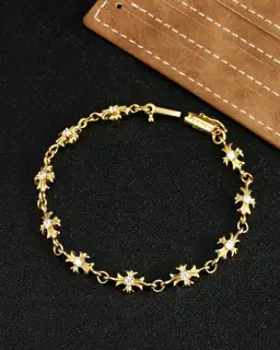 Chrome Hearts Cross Bracelet with White Diamonds