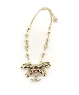 Chanel Bow Pearl Necklace