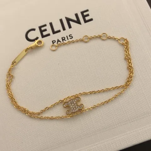 Celine C full diamond Arc de Triomphe double layer bracelet