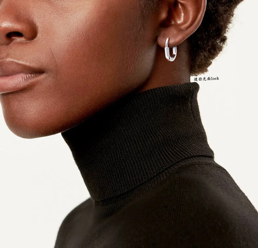 Tiffany mini glossy lock earrings