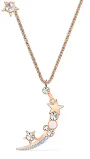 Swarovski New Moon and Stars Love Star Moon Clavicle Necklace