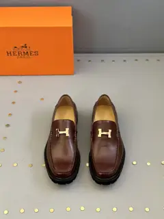 Hermès men’s business casual leather shoes