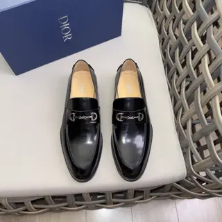 Dior Derby Shoes|Formal leather shoes with leather sole|Crafted with open-edge pearl