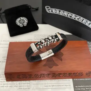 Chrome Hearts Classic Vintage Scout Flower Leather Cord Bracelet