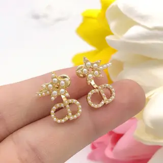 new Dior CD rice bead earrings