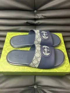 Gucci Double G Presbyopic Flip Flops Cross Sandals Thick Sole Slippers Beach Shoes