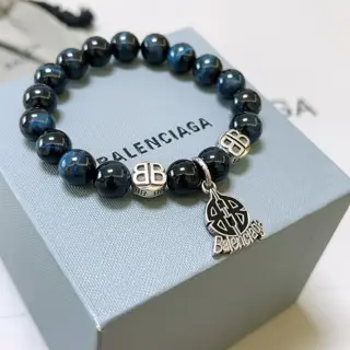 Balenciaga natural tiger eye stone bracelet